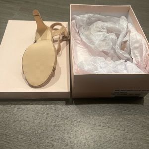 Never worn. Justfab open toe shoes…size 8.5.